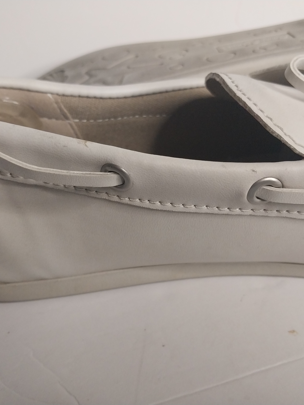 Tommy Bahama White Leather Espadrille Boat Shoes - Picture 7 of 9